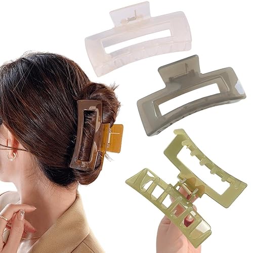 HASINA Pinzas grandes para el cabello para mujer, pinzas de pelo grandes de 5.1 pulgadas para mujer, cabello fino y grueso, clips de plátano grandes