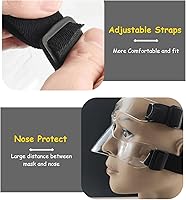 Vista 6 de Protector de nariz deportivo con acolchado ajustable, protector de máscara facial completa transpirable para recuperación de nariz rota, baloncesto