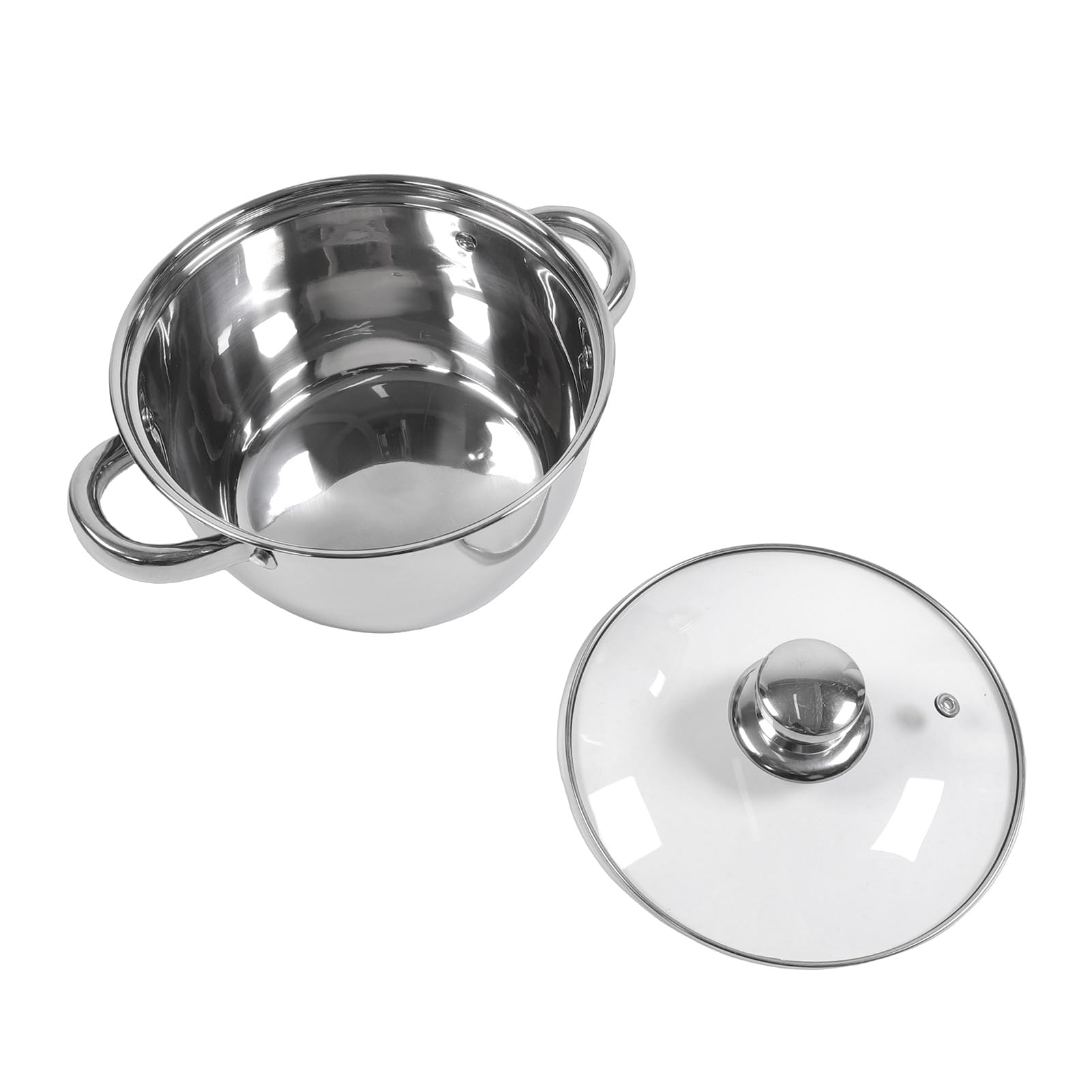 Jectse 15-teiliges Kochgeschirr-Set aus Edelstahl, Töpfe und Pfannen-Set mit Deckel, Küchen-Kochgeschirr- Zum Kochen, Kochutensilien aus Edelstahl, Kochutensilien für die Küche
