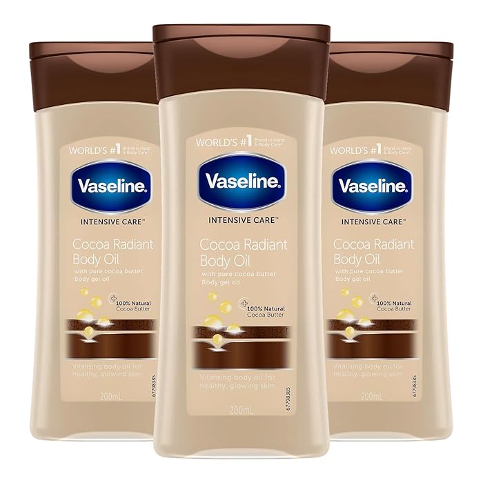 Buy Vaseline Intensive Care Cocoa Radiant Body Gel Oil 200ml x 3 Online