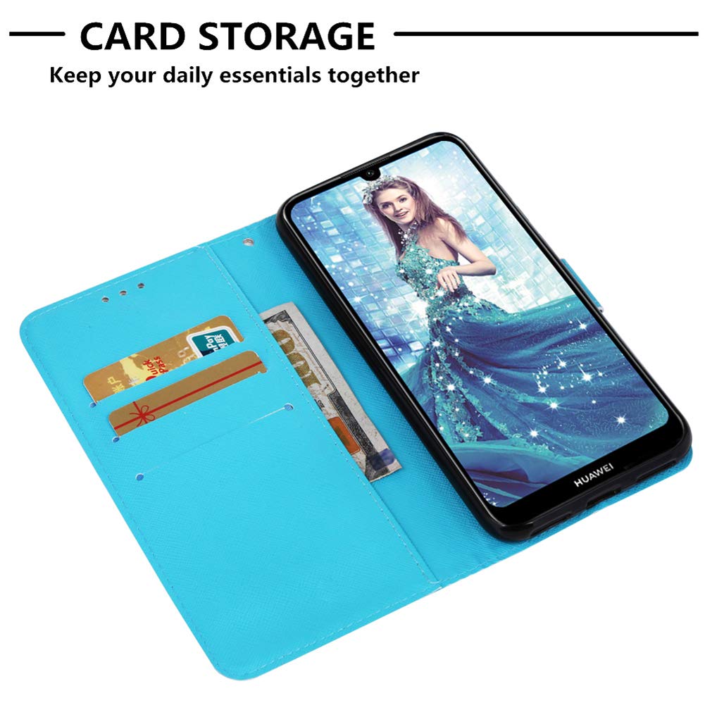 IMEIKONST Custodia Flip Con Portafoglio Per Huawei Y6P – Pelle PU Con Stampa, Chiusura Magnetica E Supporto - 2