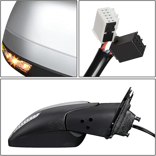 Miniatura 4 de DNA Motoring OEM-MR-CH1321358 - Espejo plegable con retroceso con calefacción, retrovisor, retrovisor, retrovisor, compatible con Grand Cherokee