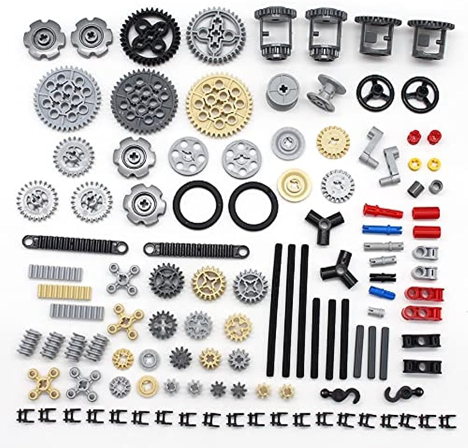 Technic Parts Gear Axle Pin Connector Assortment Pack Compatible with Lego Technic Pieces - 116 Pieces
