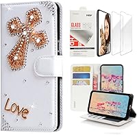 Vista 1 de STENES Bling SSBLDwSPSeries-15 - Funda de piel con tapa y protector de pantalla, diseño 3D hecho a mano