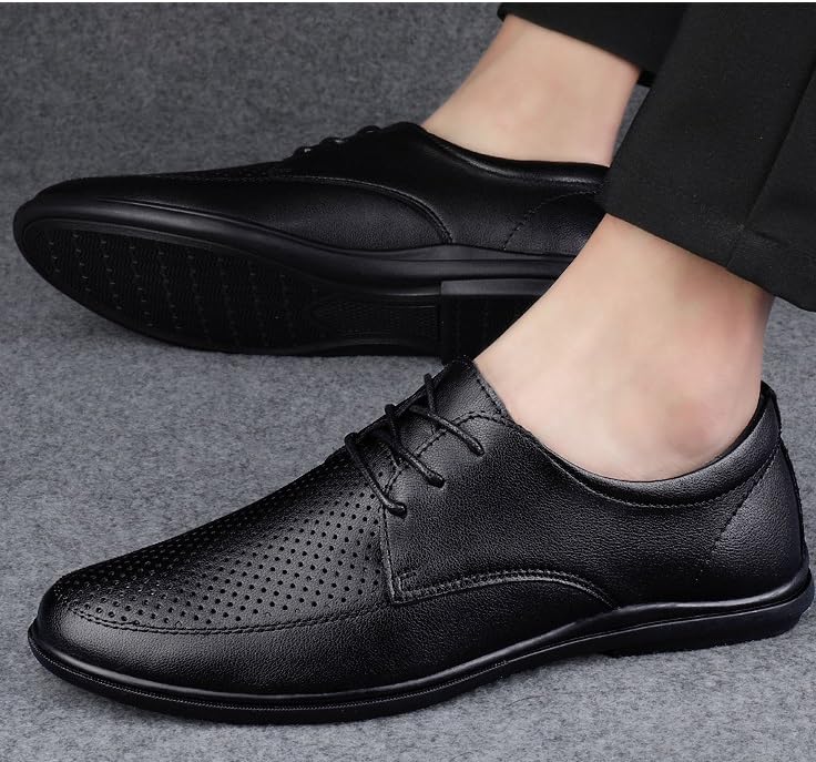 Men's Breathable Leather Wingtip Brogue Oxfords Formal Business Casual Oxford Trendy Plaid Upper Tuxedo Shoes for Men Non Slip Casual Business Work Formal Shoes4