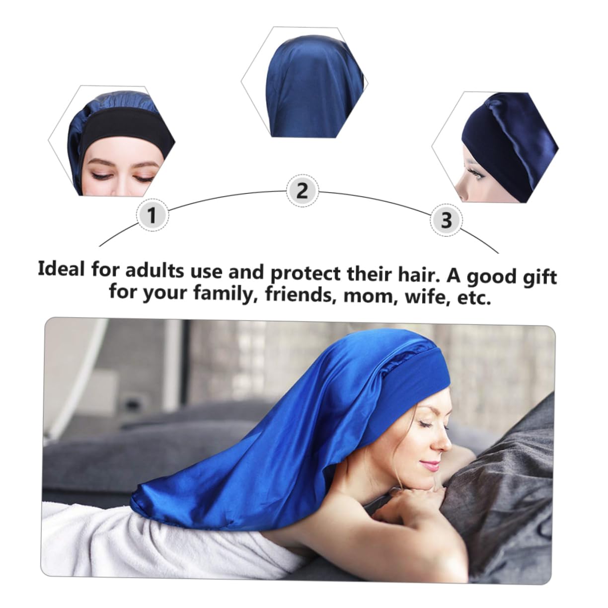 FOMIYES Satin Cap for Sleeping Soft Elastic Headband Hat Women Sleep Hat Hair Bonnet Comfortable Elastic Rim