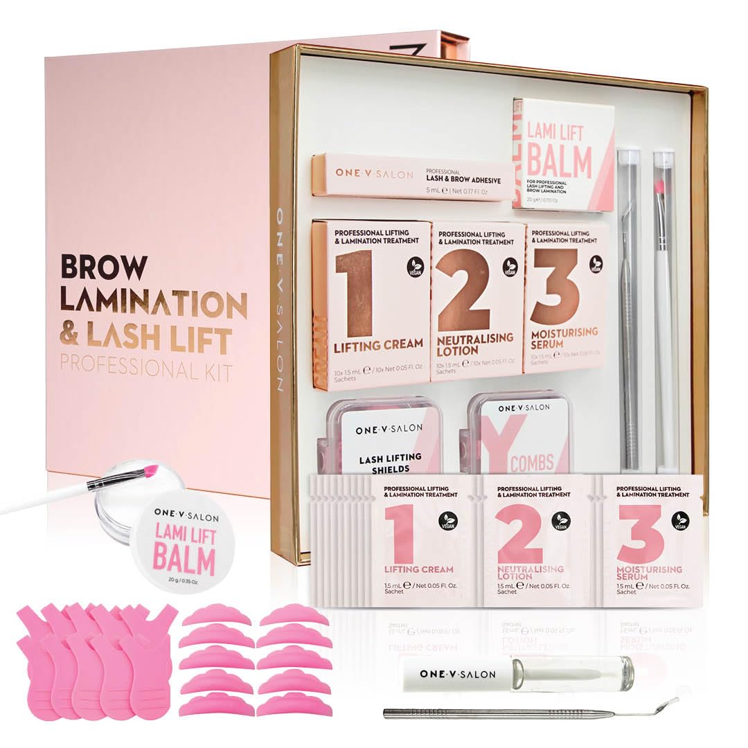 One V Salon Brow Lamination and Lash Lift Professional Kit – Instant Lift for Lashes & Brows – Vegan, Long-Lasting, Complete Lash and Brow Lift Kit
