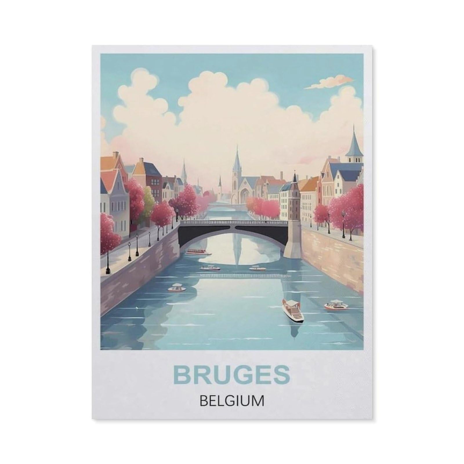 Funny Metal Tin Signs，Bruges Belgium(30x40cm）