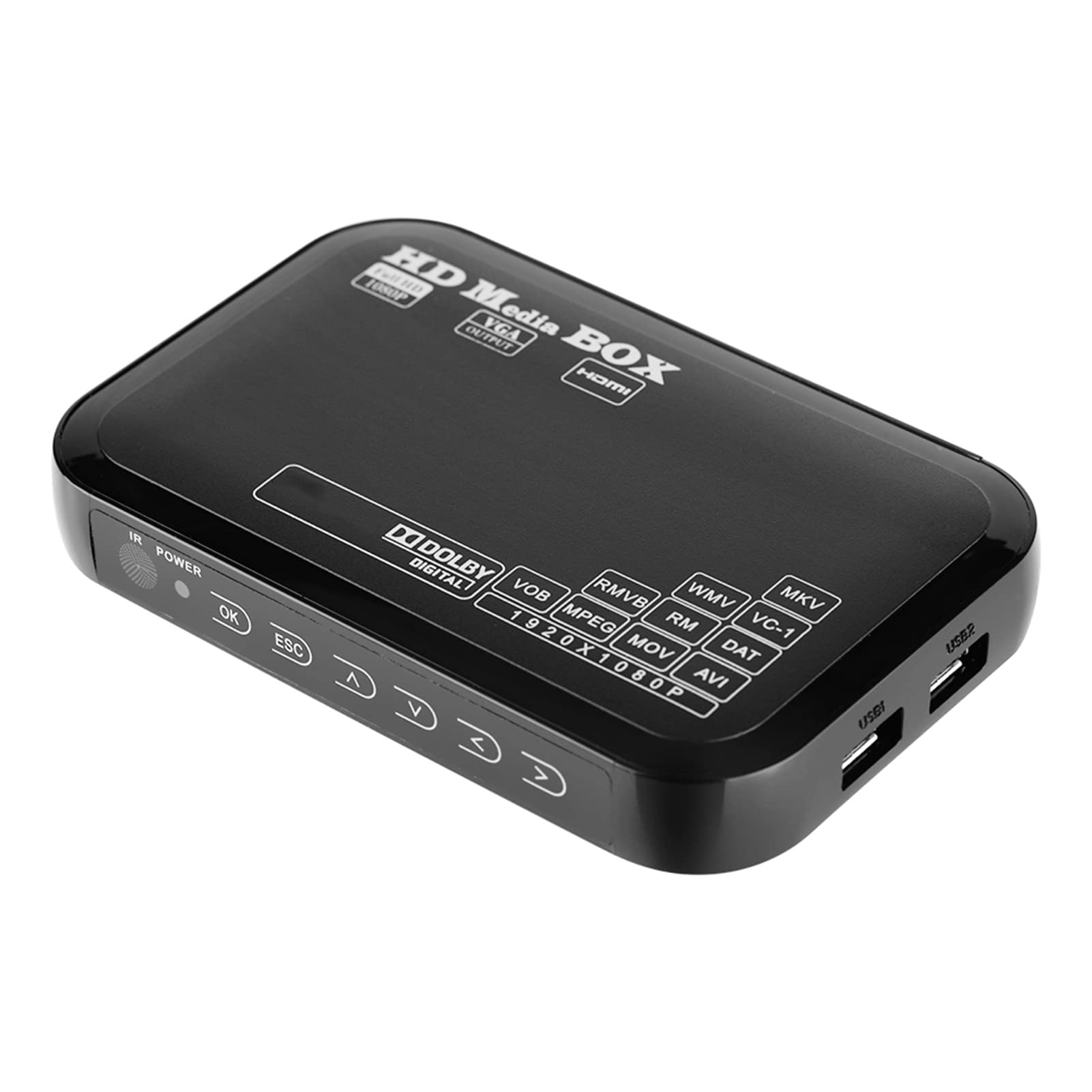 Boîtier Media Full HD 1080p Lecteur Multimédia Vidéo - Prise en charge USB, MP3, AVI, MKV, RMVB et autres formats - Alimentation 110-240V