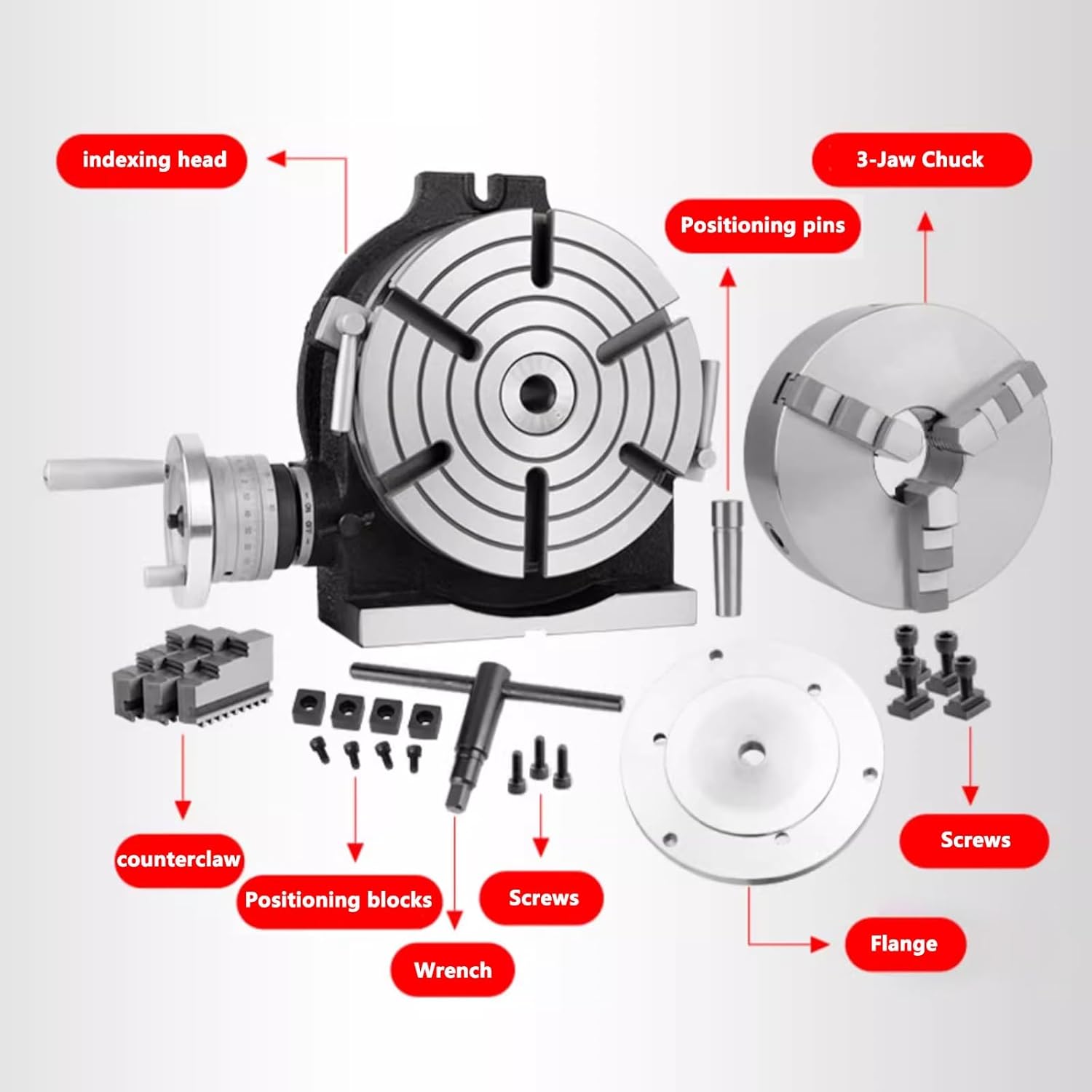 5in Three-jaw Chuck Milling Machine Indexing Head,for Milling Engineering Indexing Tools,Vertical and Horizontal Indexer