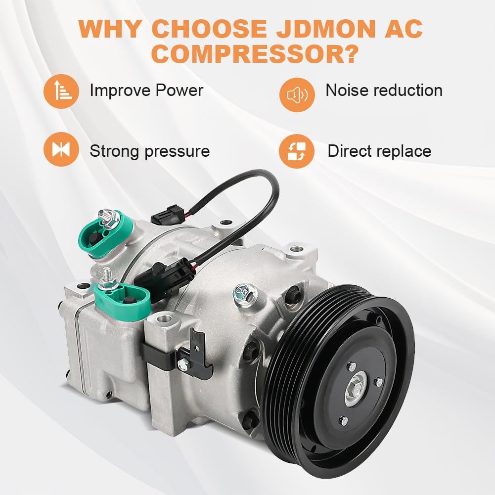 JDMON Air Conditioner AC Compressor with Clutch Compatible with Kia Sorento 3.3L 2014-2015, Sorento 3.5L 2011-2013 Compatible with Hyundai Santa Fe 3.3L 2013-2018, Replace 97701-1U600 97701-1U650