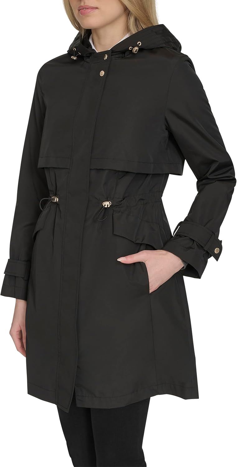Cole Haan Women's Travel Packable Casual Trench Style Parka Jacket - Image 3