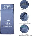 Lightweight Sleeping Bag Liner Camping Travel Sheets Ultralight Sleeping Bag Sack for Backpacking Hiking Hotel Hostels and Traveling, Stuff Sack Included