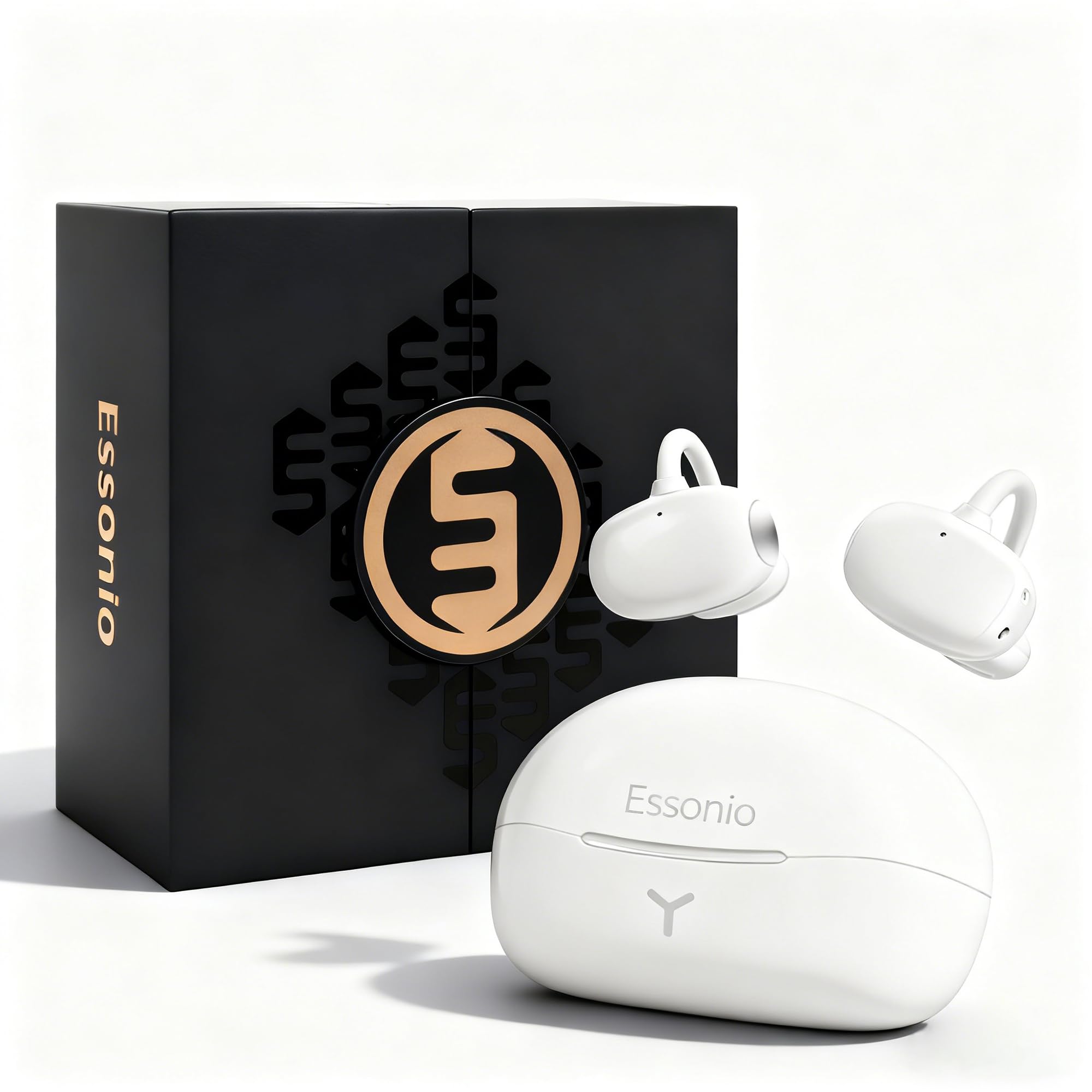 FC3 Open Ear Earbuds Wireless Bluetooth with 360° UFT 3.0 Spatial Audio &amp; 70H Playtime IPX5 Waterproof Ultimate Lightweigh Fit Omni Tap Control Powerful Sound for Sports Work Daily White