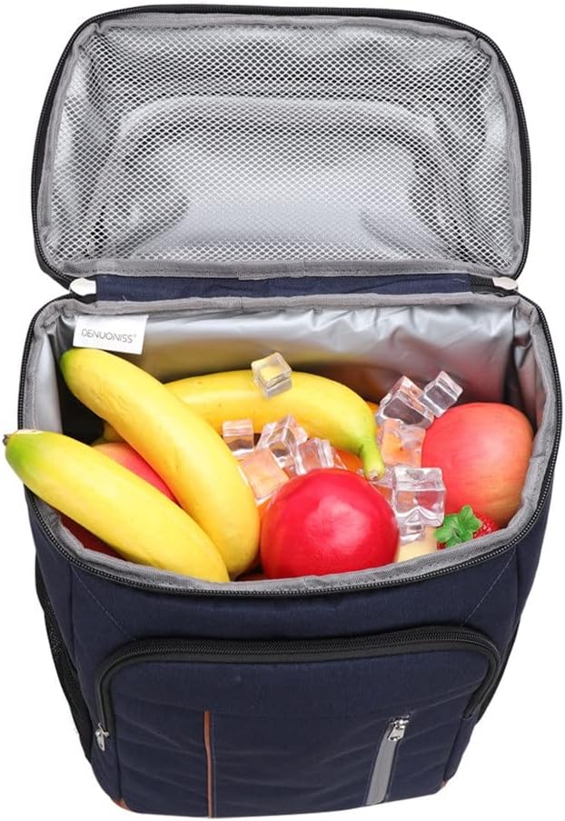 Double-Layer Insulation Backpack Large-Capacity Outdoor Picnic Bag Beer Bottle Opener Trolley Ice(E)