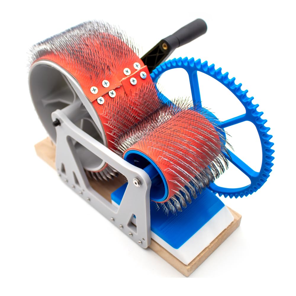 DIY Hand-Cranked Wool Combing Machine, Wool Felt-Making Tool, Hand-Combing Wool, Spinning Yarn, Fast Colour Mixing Machine