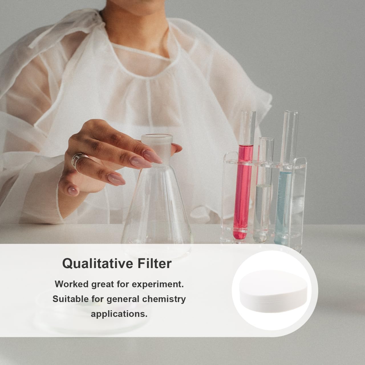 Hemobllo Qualitatives Filterpapier Rund Ø 2.76 Zoll 100 Stück Mittlere Fließgeschwindigkeit Weiß Laborfilter Für Chemische Experimente Und Allgemeine Anwendungen