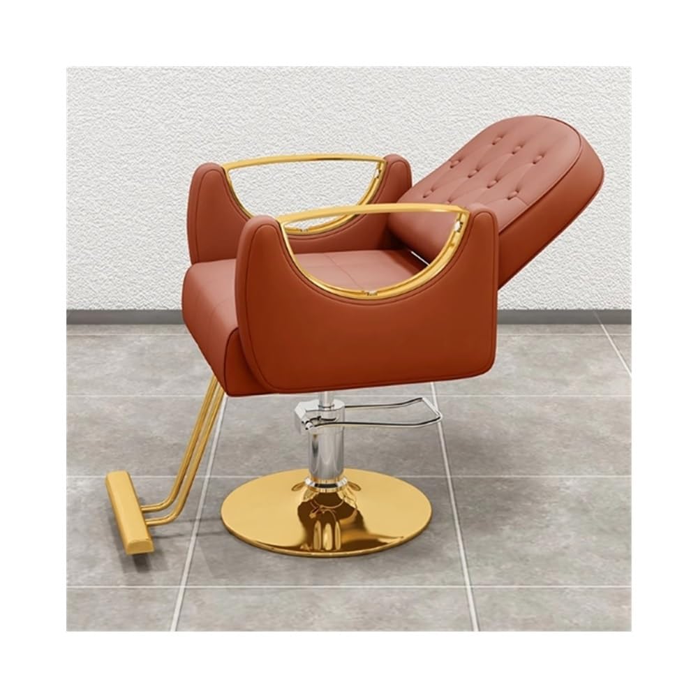 Poltrona da Barbiere per Parrucchiere Poltrone da Taglio for Parrucchieri, poltrone Esclusive for Parrucchieri, poltrone da Taglio Regolabili e girevoli per stilisti di Capelli(Orange)