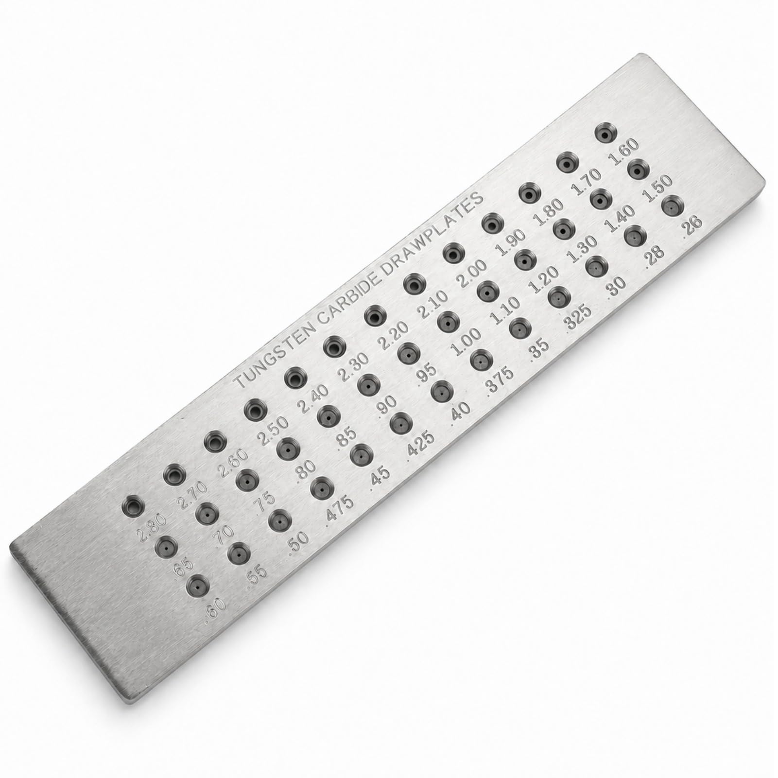 Fabater Trafilatrice per Fili per Gioielleria, 39 Fori Rotondi da 0,26-2,8 Mm, in Carburo di Tungsteno, Strumento per la Creazione di Gioielli in Oro, Argento, Rame, Ottone, Platino e