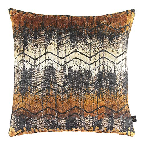 Image of GM Luxury Home Decor Printed Velvet Square Cushion Cover with Zipper - Luxurious Soft Decorative Square Pillow Cover for Living Room, Bedroom, Home Decor (Size: 16 inch x 16 inch)