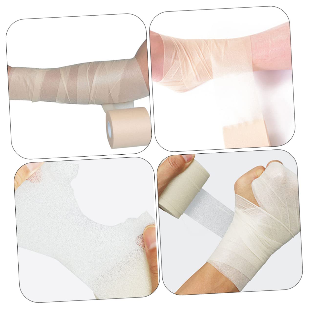 MOLUCKFU 2sets Pre-wrap Glue Tape Roll for Tennis Hand Bandage Badminton Athlete Tape 2rolls*2