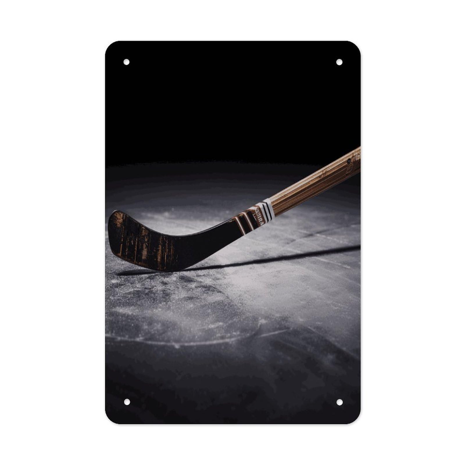Btcowzrv Style Hockey Stick Metal Tin Sign Wall Decor Hanging Plaque