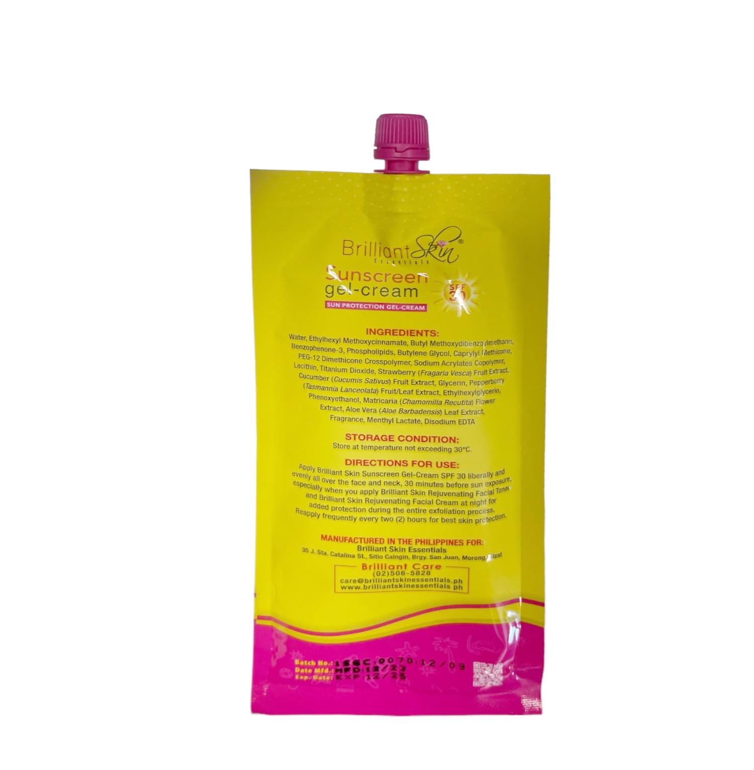 Amazon.com: Generic 2 Sachets Brilliant Skin Essentials Sunscreen