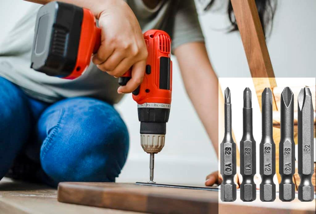 Triwing Screwdriver Bits Set 5 Sizes Y0 Y1 Y2 Y3 Y4, SKZIRI 5in1 3 Point Y-Shaped Y Tip Screwdriver Bit Triwing Bits Set Magnetic Point