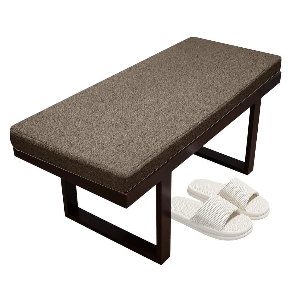 Coussin en lin pour banc de jardin 180x50cm déhoussable et lavable