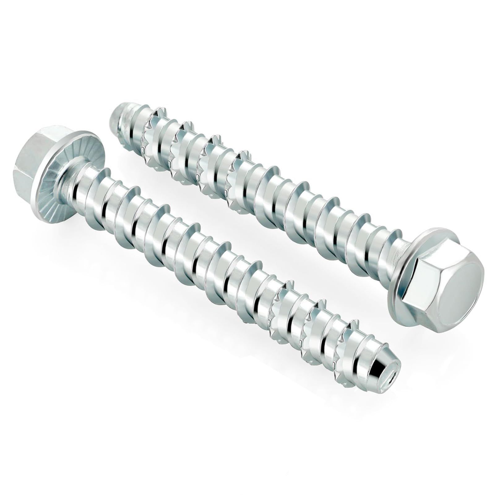 Zynthor Concrete Screws Bolts, M8 x 60mm Hex Washer Head Concrete Anchor Bolts, Masonry Screws for Brick Wall, Used for Anchoring to Masonry, Brick or Block (10 pcs)