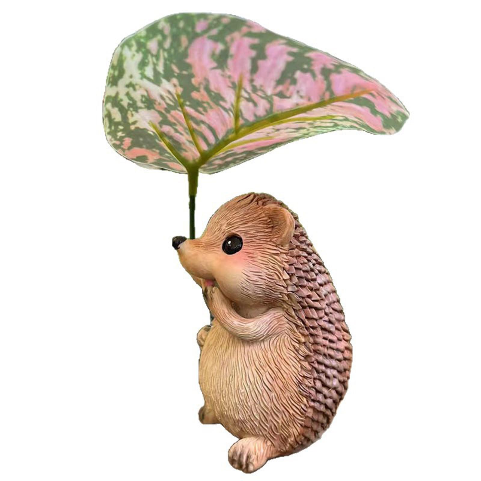 Buxuaaaa Figurine Hedgehogs Holding Resins Sculpture Ornament for Garden Yard Home Tabletop Decors Gift Hedgehogs Figurine