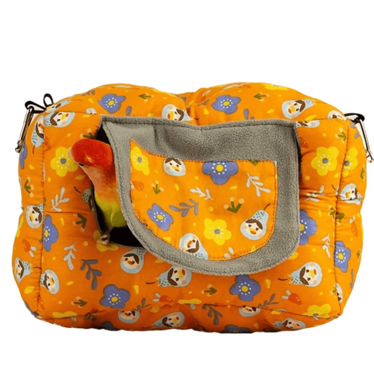 Hamaca colgante de invierno para loro, cama para dormir, cama para loro, lavable, para loros, periquitos, cacatúas, periquitos, periquitos, periquitos, pájaros de apornis (grande, naranja)