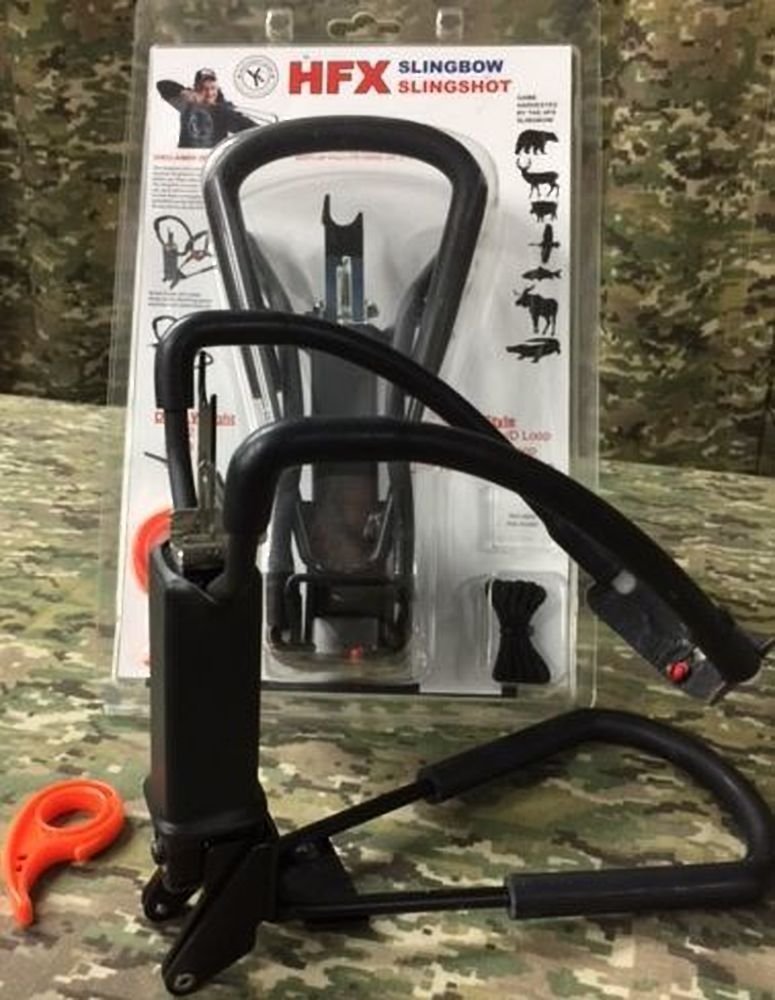 HFX Slingbowwith Max Arrow Pouch & QuickFire Archers Release - Right Hand or Left Hand