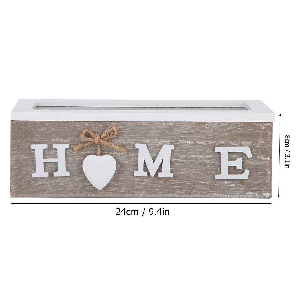 TOWEBOORY Scatola da tè, Cassetta Porta Tisane in Legno Organizzatore per Bustine tè Salva Aroma con 5 Scomparti e Finestra Trasparente per Bustine e Foglie (30 * 10 * 9cm) (A