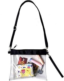 Borsa a tracolla trasparente, con cerniera, per palestra, per giochi di lavoro, casa e sport