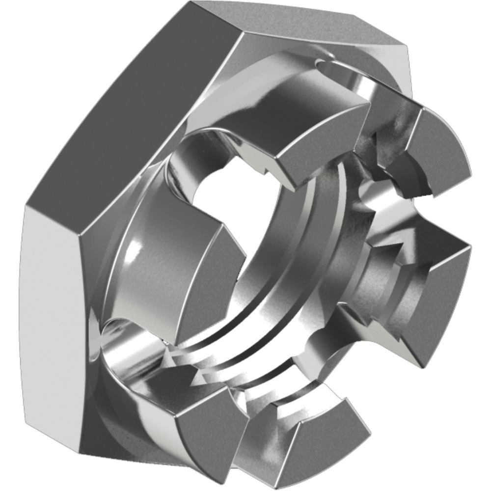 50 pezzi corona Dadi DIN 937 – Acciaio Inossidabile A2 forma bassa M14