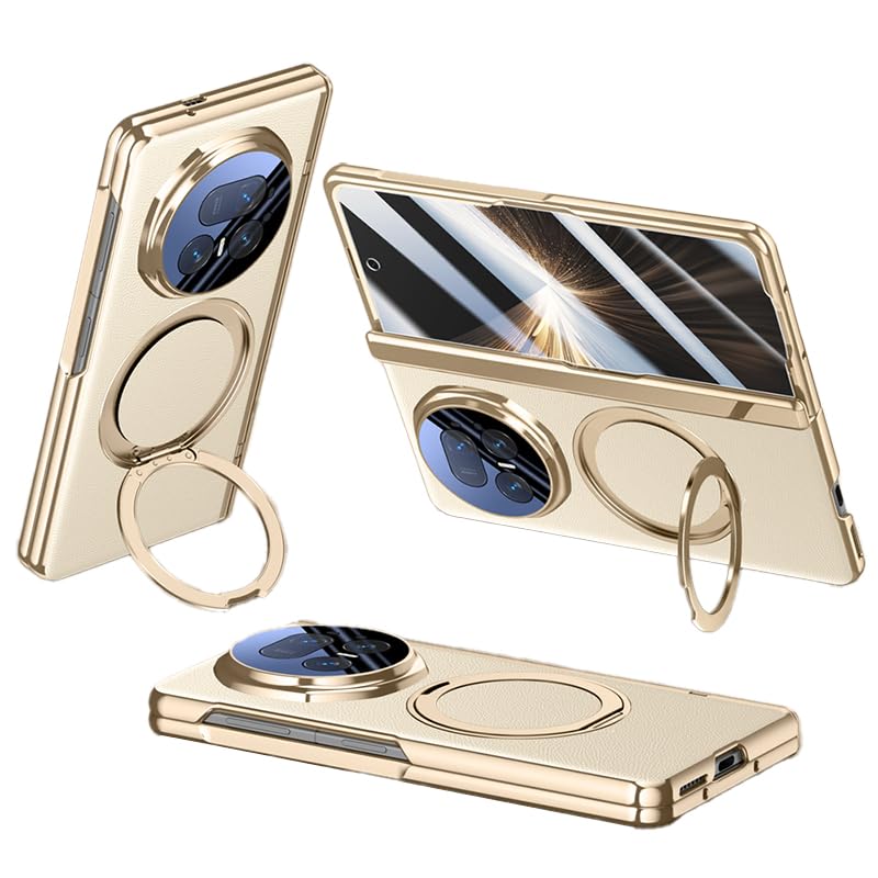 Coque antichoc Honor Magic V5 en cuir avec anneau rotatif 360°