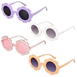 2/4/8/12/24 Pack Round Flower Sunglasses Set, Outdoor Kids Sunglasses Kit