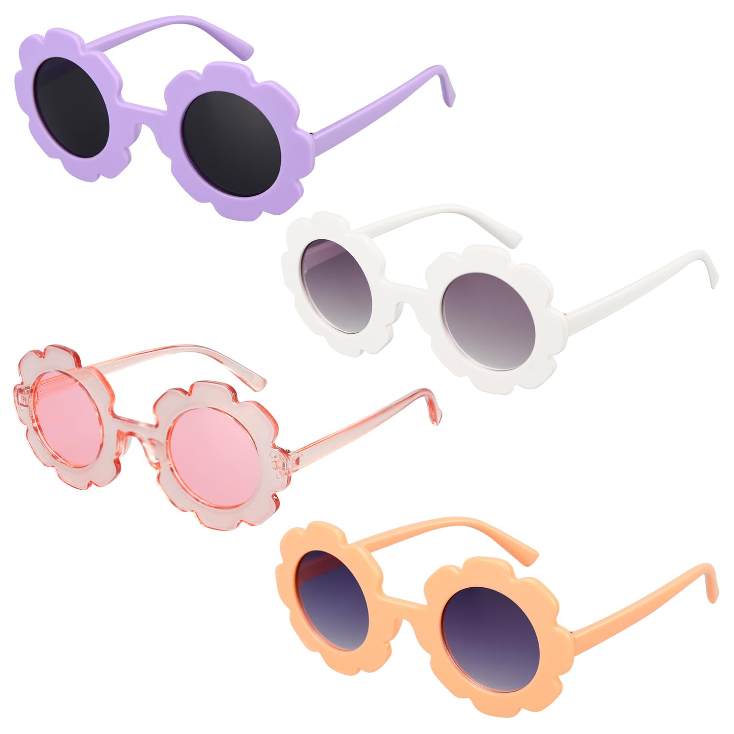 Mdvora 2 4 8 12 24 Pack Round Flower Sunglasses Set Outdoor Kids Sunglasses Kit
