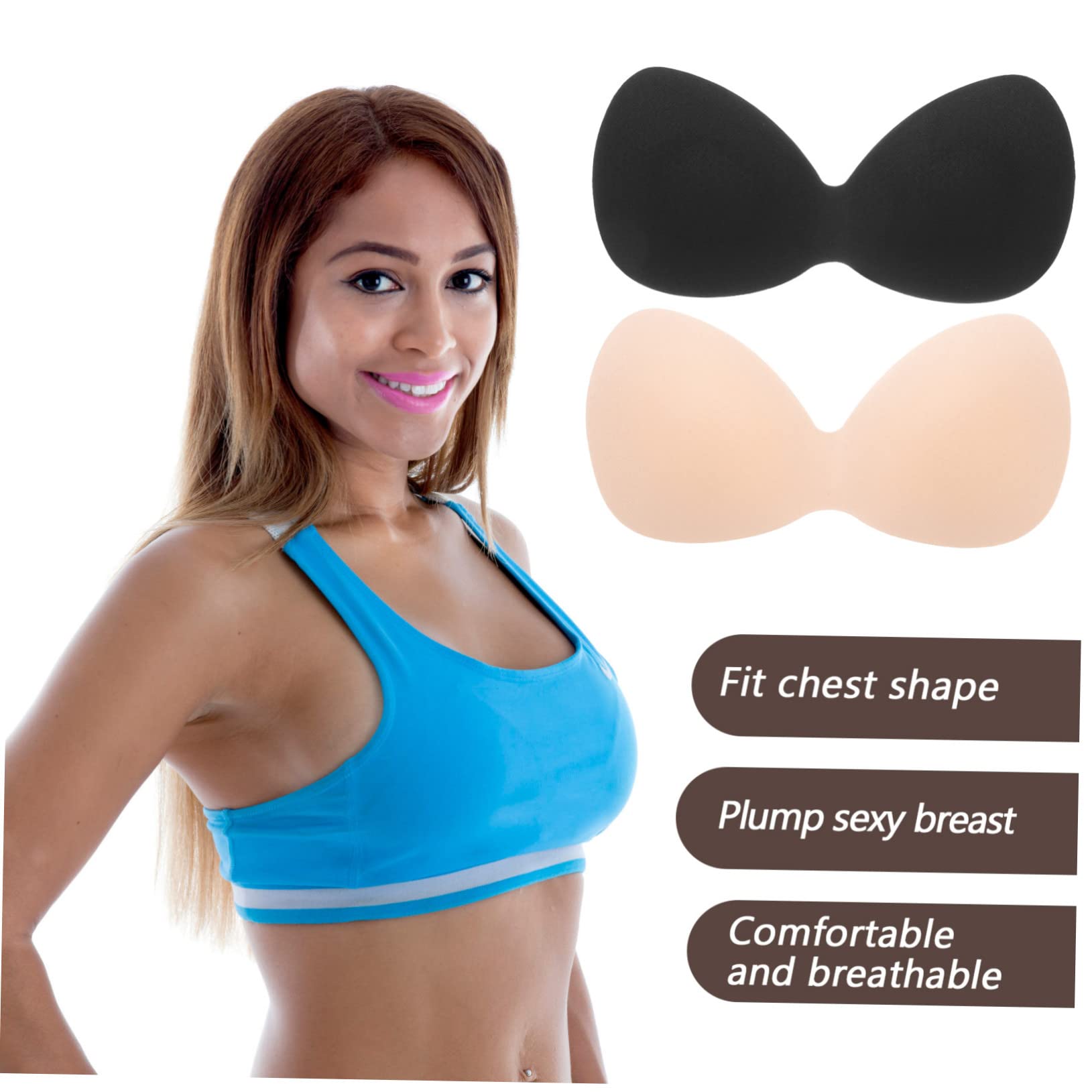 SOIMISS 20piezas Almohadillas De Sujetador Extraíbles Inserciones Pads para Sujetadores Deportivos Compatibles Ropa De Yoga y Trajes De Baño Color Piel