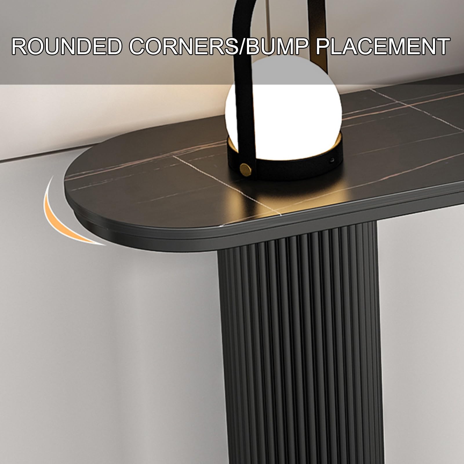 Mesa consola estrecha para recibidor, mesa de recibidor moderna con patas metálicas geométricas, mesas auxiliares, mesa de recibidor con espacio de almacenamiento, mesa de recibidor rústica para pas