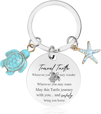 Sea Turtle Keychain Gifts - Sea Turtle Gifts for Women Turtle Lovers Inspirational Gifts Ocean Animals Key Chain