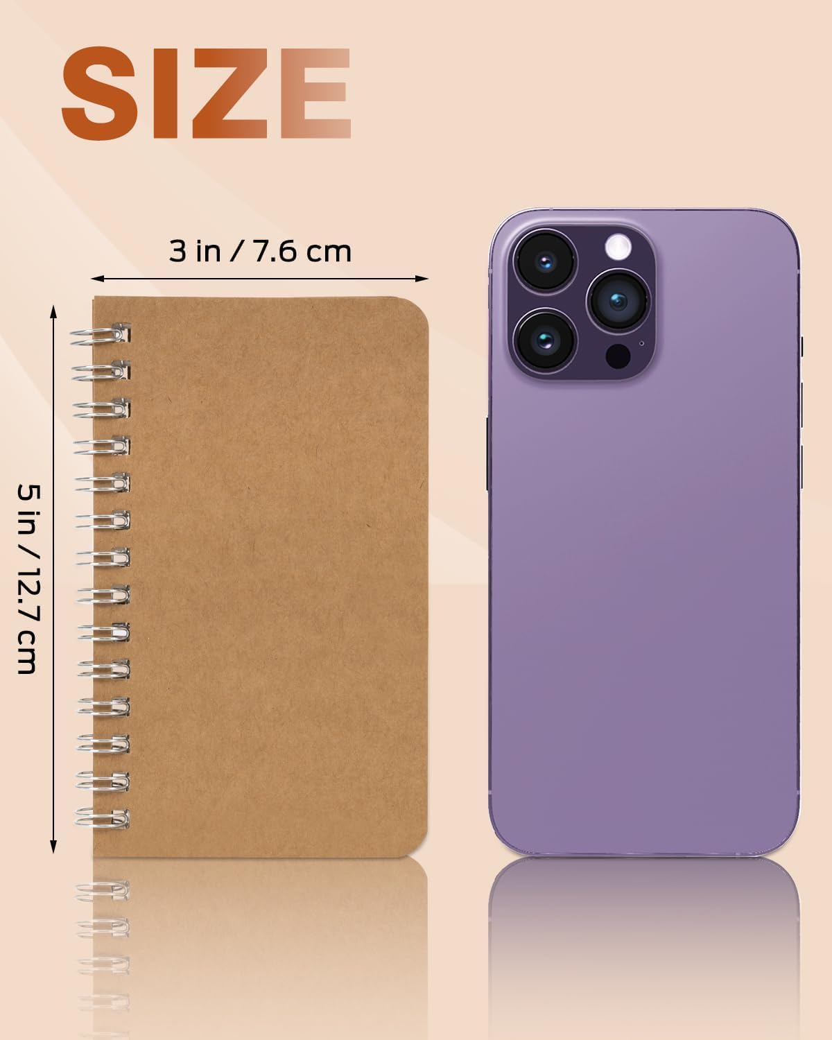 Dynta Mini-Notizbücher, 7,6 x 12,7 cm, kleine Notizbücher, Spiralnotizblöcke, 30 Packungen, Notizblöcke für Männer, Frauen, Kinder, Studenten, Lehrer, Arbeit, Notizen (60 Blatt/120 Seiten)