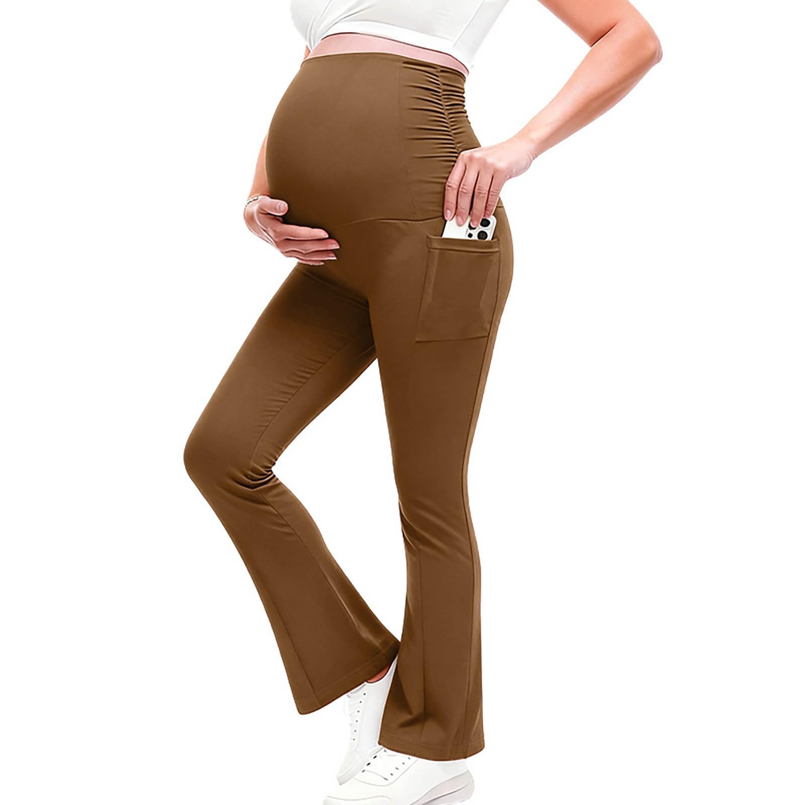 Generisch Umstandshose Umstandsmode Freizeithose Stretchgummi Yogahose Workout Elastisch Schwangerschaftsleggings Sportleggings Einfarbig Umstandsleggings Jogging High