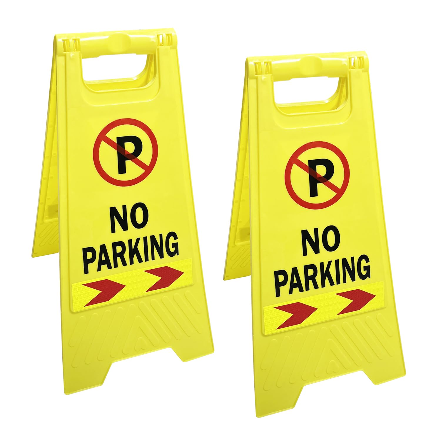 No Parking Sign, Foldable Sturdy Double-Sided Safety Warning Signs, Pack of 2