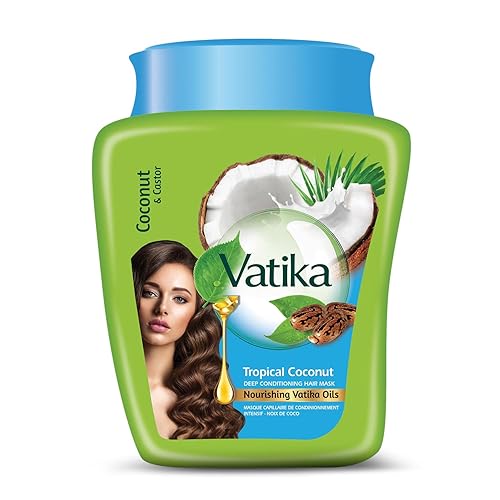 Miniatura 1 de Vatika Naturals Mascarilla capilar de aceite caliente, aceite de coco tropical y ricino y multivitamínico para seco, dañado, nutrición y