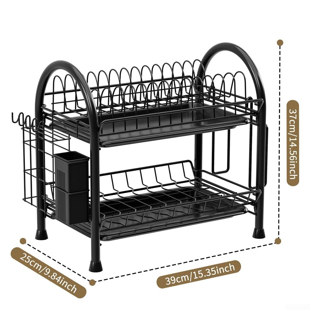 Carbon Steel Dish Drainer 2-Level Rust Resistant