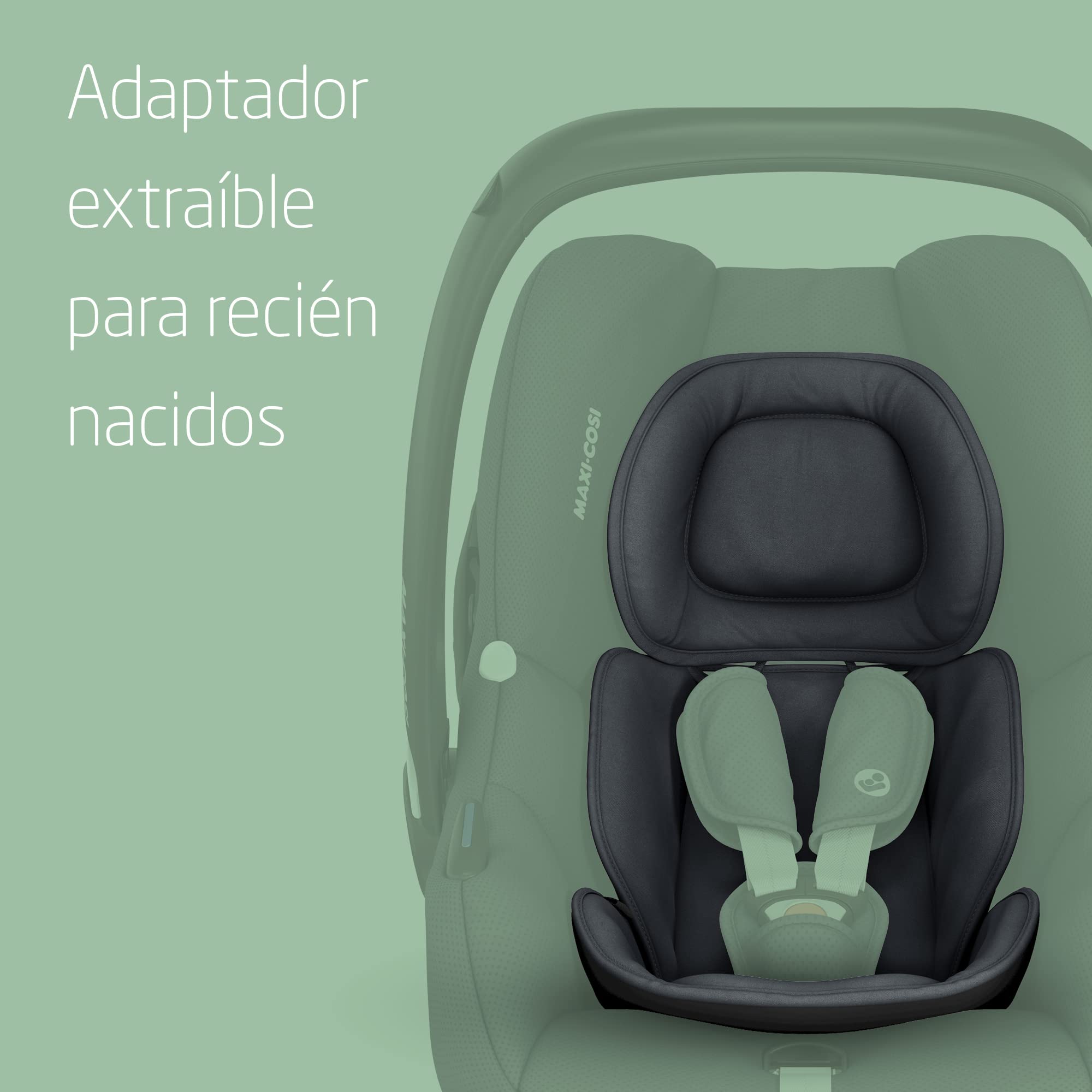 Maxi-Cosi CabrioFix i-Size, Silla Coche Bebé, 0-12m, máx.12 kg, Silla para Recién Nacido Ligera (3,2kg), Capota Grande, Asiento Acolchado, se Adapta de Cochecitos Maxi-Cosi, Essential Graphite
