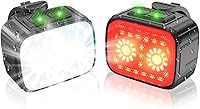 Vista 1 de Luces de bicicleta recargables para bicicleta, luz súper brillante, 8+12 modos, IPX6 impermeable, luces de bicicleta para conducción nocturna
