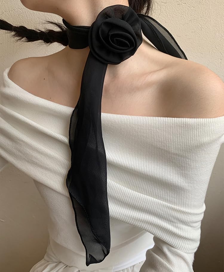 Skinny Scarf for Women Triangle Scarf Y2k Thin Scarf Leopard Print Scarf Polka Dot Scarf Boho Aesthetic Accessories3